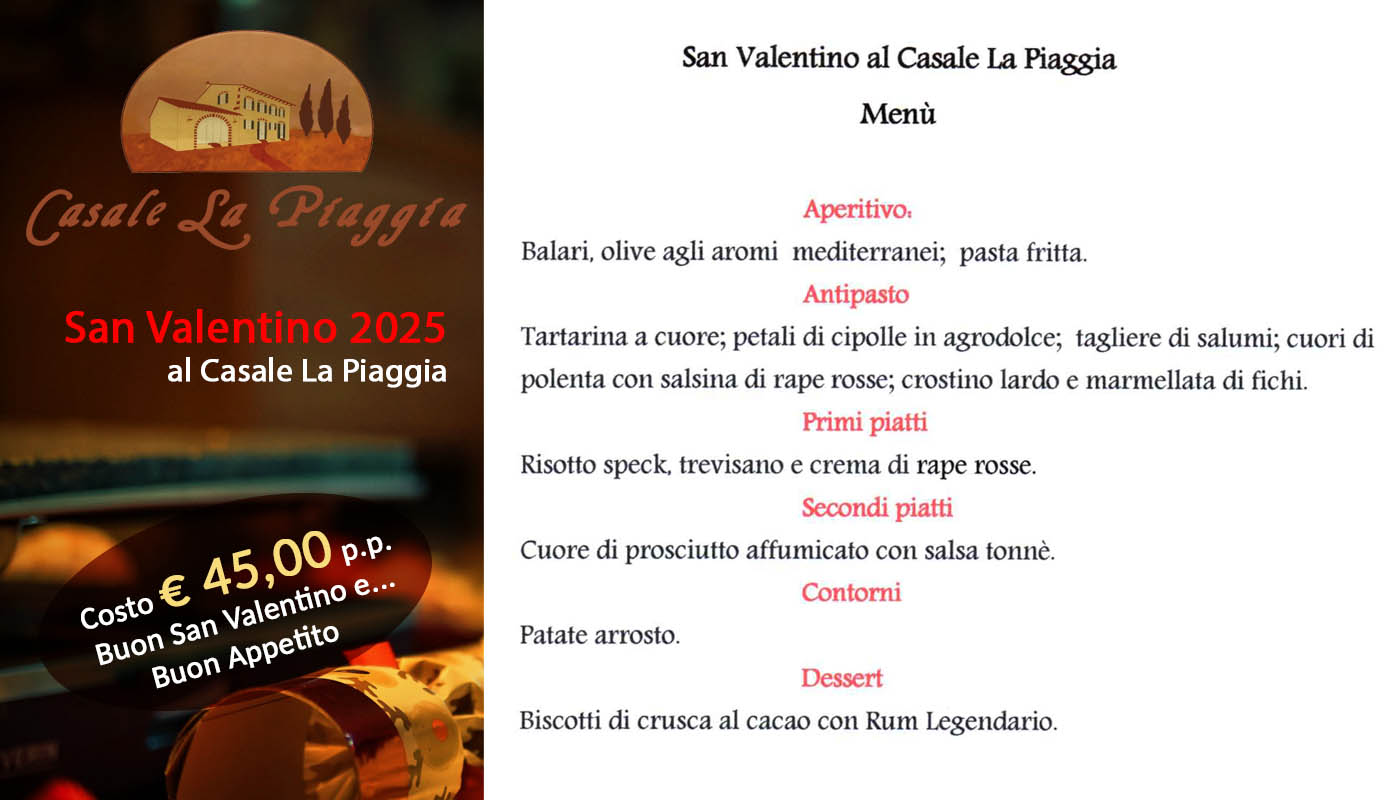 Menù San Valentino 2025